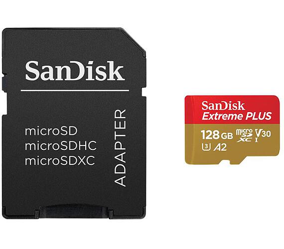 Sandisk MicroSDXC 128GB Extreme A2 UHS-I (V30) U3 + SD adaptér (SDSQXA1-128G-GN6AA)