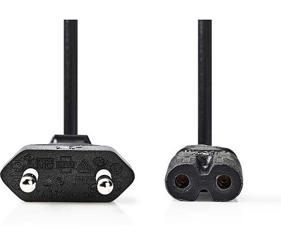 Fotogalerie Nedis Napajeci Kabel Euro Zastrcka Iec 3 C7 3 00 M Primy 2x 0 75 Mm Med Plochy Poniklovany H03vvh2 F 2x0 75mm Pvc Zastrcka