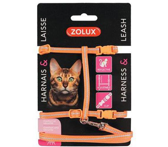 Postroj kočka s vodítkem 1,2m oranžový Zolux