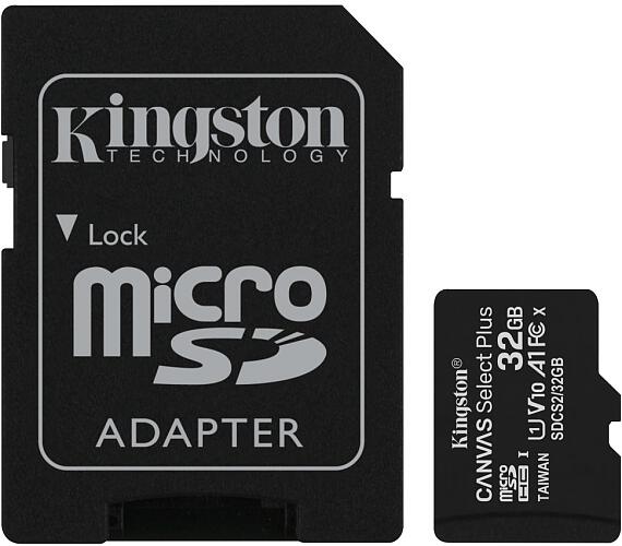Kingston Canvas Select Plus 32GB microSD vč. SD adaptéru (SDCS2/32GB)