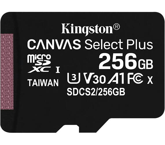 Kingston Canvas Select Plus 256GB microSD / UHS-I / CL10 / bez adaptéru (SDCS2/256GBSP)
