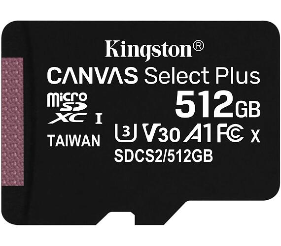 Kingston Canvas Select Plus 512GB microSD / UHS-I / CL10 / bez adaptéru (SDCS2/512GBSP)
