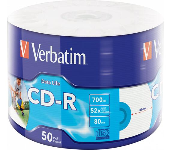Verbatim CD-R 700MB/ 52x/ 80min/ printable/ 50pack/ wrap (43794)