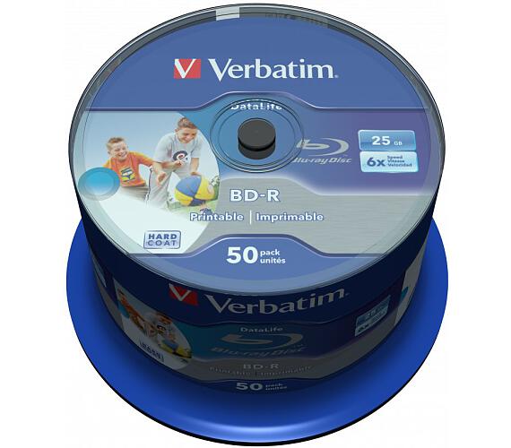 Verbatim BD-R Blu-Ray SL DataLife 25GB/ 6x/ printable/ 50pack/ spindle (43812)