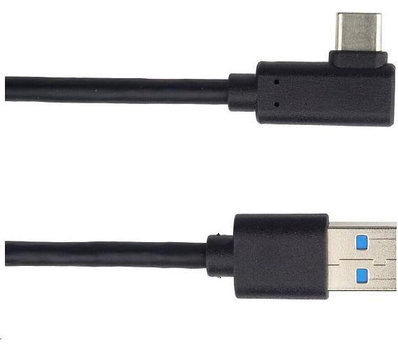 PREMIUMCORD premiumCord Kabel USB typ C/M zahnutý konektor 90° - USB 3.0 A/M