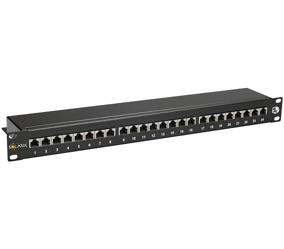 Solarix Patch panel 24 x RJ45 CAT5E STP černý 1U (24064806)