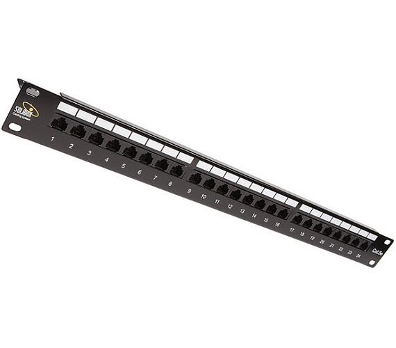 Solarix 19" Patch panel 24 x RJ45 CAT5E UTP 150 MHz černý 1U