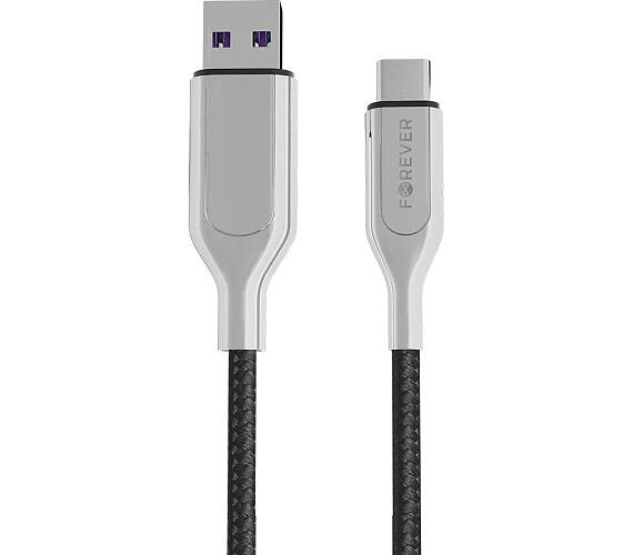 Datový kabel Forever Core USB-C na USB-C PD 1,5m 60W textilní černý