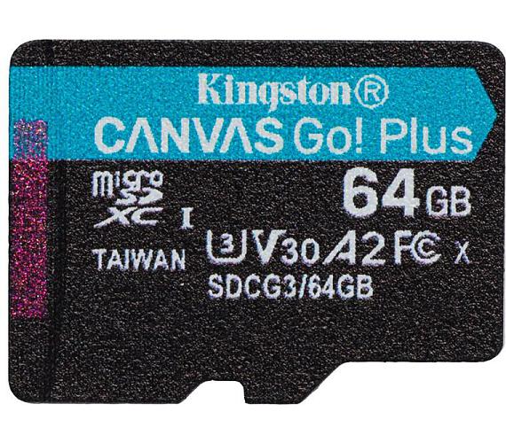 Kingston 64GB microSDXC Canvas Go! PLus 170R/100W U3 UHS-I V30 Card bez adapteru (SDCG3/64GBSP)