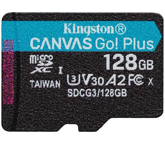 Kingston 128GB microSDXC Canvas Go! PLus 170R/100W U3 UHS-I V30 Card bez adapteru (SDCG3/128GBSP)