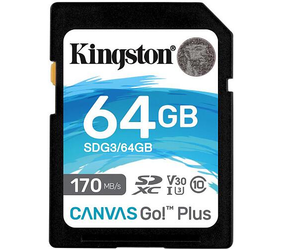 Kingston Canvas Go! Plus 64GB SDXC 170R/90W CL10 U3 V30 (SDG3/64GB)