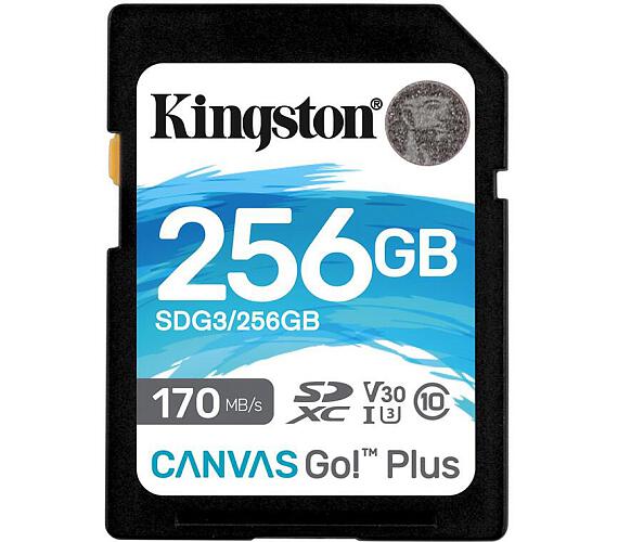 Kingston 256GB SDXC Canvas Go! Plus 170R/90W CL10 U3 V30 (SDG3/256GB)