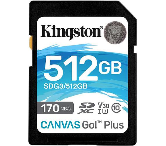 Kingston Canvas Go Plus / SDXC / 512GB / 170MBps / UHS-I U3 / Class 10 (SDG3/512GB)