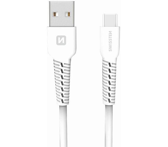 Swissten USB / USB-C 1,0 M BÍLÝ