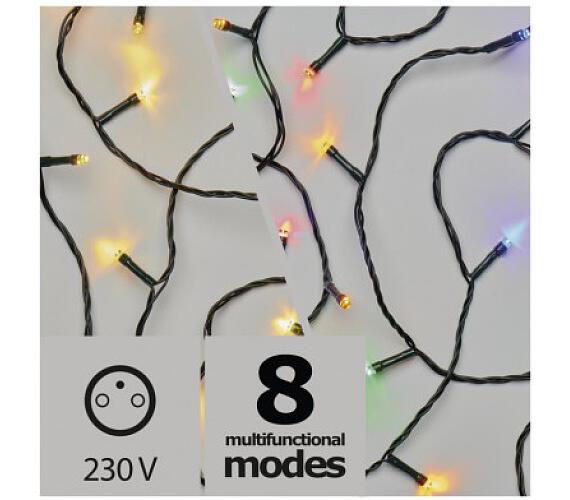 LED vánoční řetěz 2v1, 10m, teplá bílá/multicolor,programy
