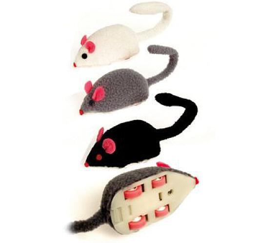 Hračka kočka Myš super rychlá natahovací plyš Karlie