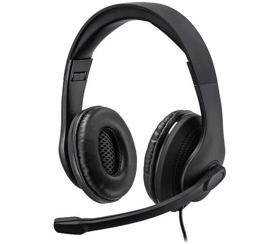 Hama headset PC Office stereo HS-P200/ drátová sluchátka + mikrofon/ 2x 3,5 mm jack/ citlivost 105 dB/mW/ černá (139923)