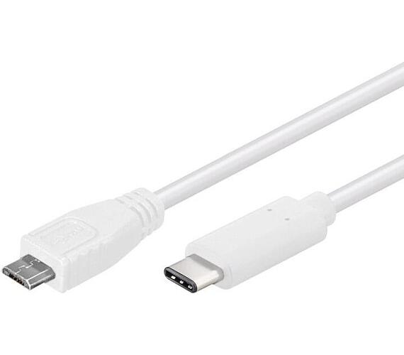 PREMIUMCORD kabel USB-C - Micro USB 2.0 1m bílý
