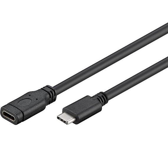 PREMIUMCORD prodlužovací kabel USB-C/M - C/F 1m černý