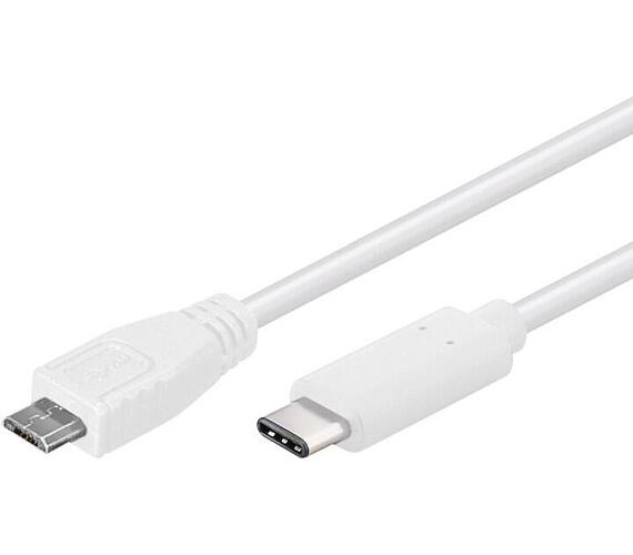 PREMIUMCORD kabel USB-C - Micro USB 2.0 0,6m bílý