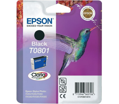 Inkoustov npl Epson T0801, 7,4ml originln - ern