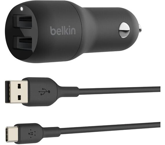 Belkin BOOST CHARGE duální USB-A nabíječka do auta + 1m USB-C kabel