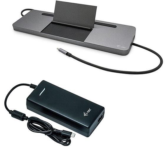 I-TEC USB-C Metal Low Profile Triple Display Docking Station + Power Delivery 85 W + i-tec Universal Charger 112 W (C31FLATPRO112W)