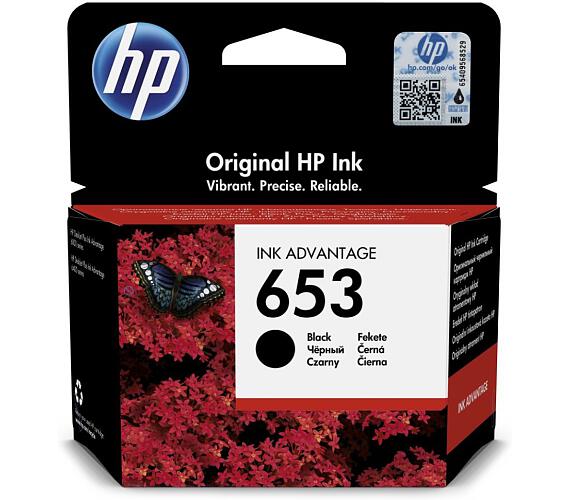 HP inkoustová náplň 653 černá (3YM75AE)