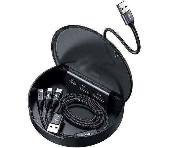 Baseus Car Sharing Charging Station (Type-C+Dual USB with Three-in-one M+L+T Data Cable)