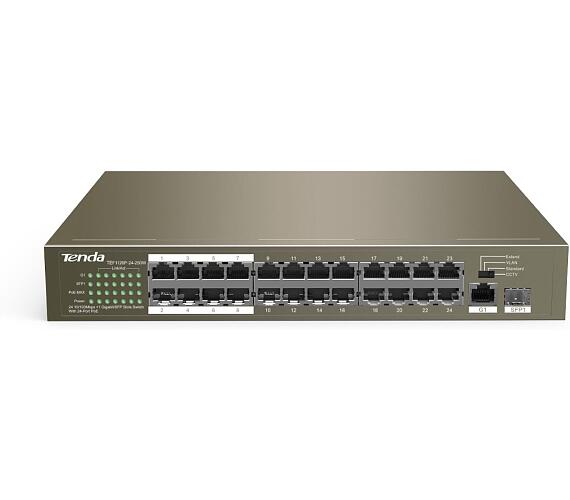 Tenda TEF1126P-24-250W PoE AF / AT switch - 24x PoE 100 Mb/s + 2x Uplink 1Gb/s RJ45/SFP