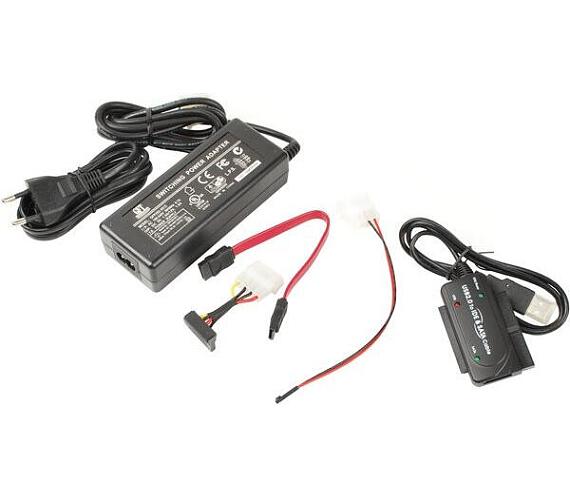 PREMIUMCORD USB 2.0 - IDE + SATA adapter s kabelem a přídavným zdrojem (ku2ides)
