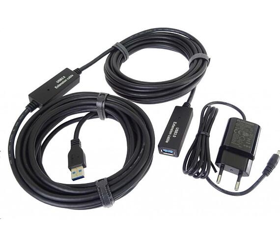 PREMIUMCORD USB 3.0 repeater a prodlužovací kabel A/M-A/F 10m (ku3rep10)