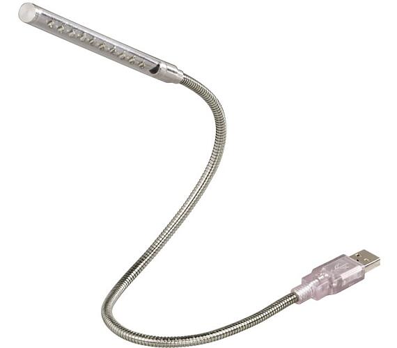 Hama osvětlení pro notebook s 10 LED kontrolkami/ provedení husí krk/ USB/ stříbrné (39730)
