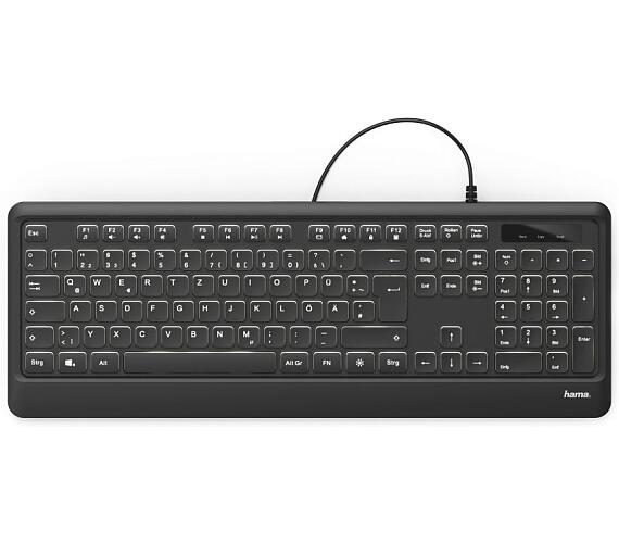 Hama klávesnice KC-550/ drátová/ podsvícená/ USB/ CZ+SK/ černá (182671)
