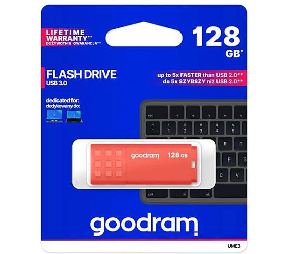 GOODRAM USB 3.0 128GB bílo-oranžový