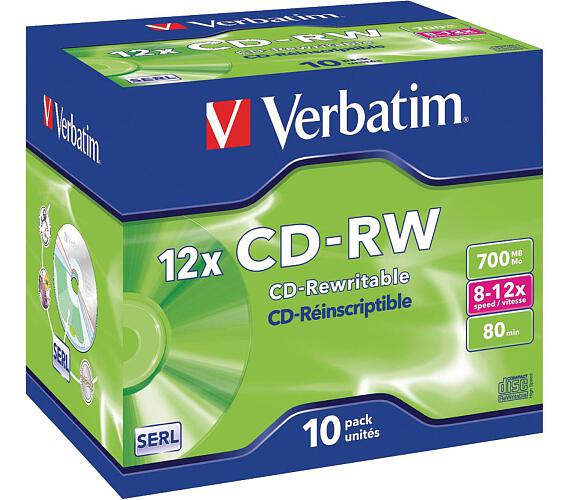 Verbatim CD-RW(10-Pack)Jewel/High Speed / 8x-12x / DLP / 700MB (43148)