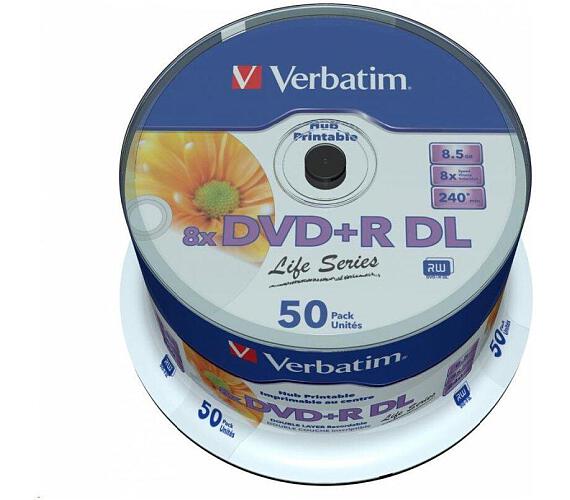 Verbatim DVD+R Double Layer 8.5GB 8X 50 Pack Spindle (97693)