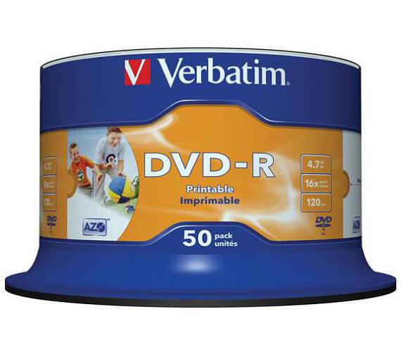 Verbatim DVD-R(50-Pack)Spindle/Inkjet Printable Wide/16x/4.7GB (43533)