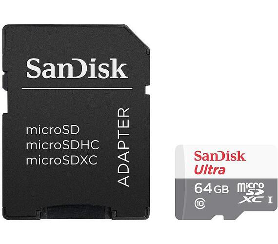 Sandisk Ultra microSDXC 64GB + adaptér (SDSQUNR-064G-GN3MA)