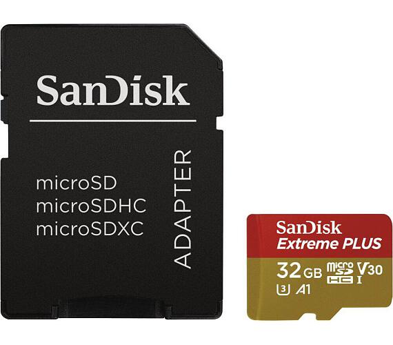 Sandisk Extreme Plus micro SDHC 32GB Class 10 UHS-I V30 + adaptér