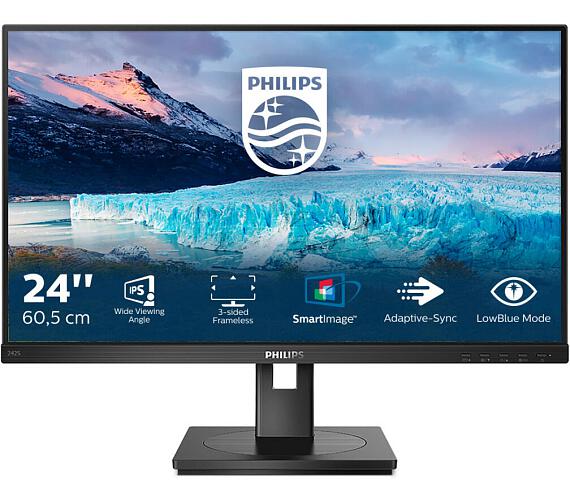 Philips 242S1AE/00 23.8" IPS LED 1920x1080 50 000 000:1 4ms 250cd DP HDMI DVI pivot repro cierny