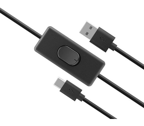 AKASA - USB 2.0 typ A na typ C kabel se switchem (AK-CBUB57-15BK)