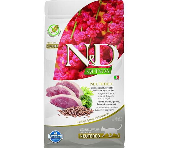 N&D Quinoa CAT Neutered Duck &Broccoli&Asparagus 1,5kg