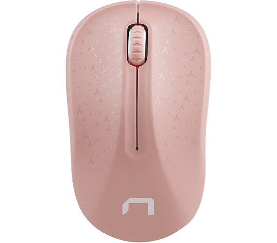 NATEC natec optická myš TOUCAN/1600 DPI/Cestovní/Optická/Bezdrátová USB/Bílá-růžová (NMY-1652)