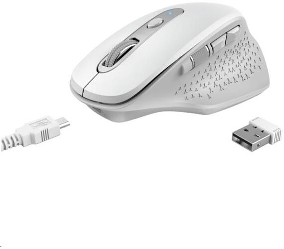 Trust bezdrátová Myš Ozaa Rechargeable Wireless Mouse - white (24035)