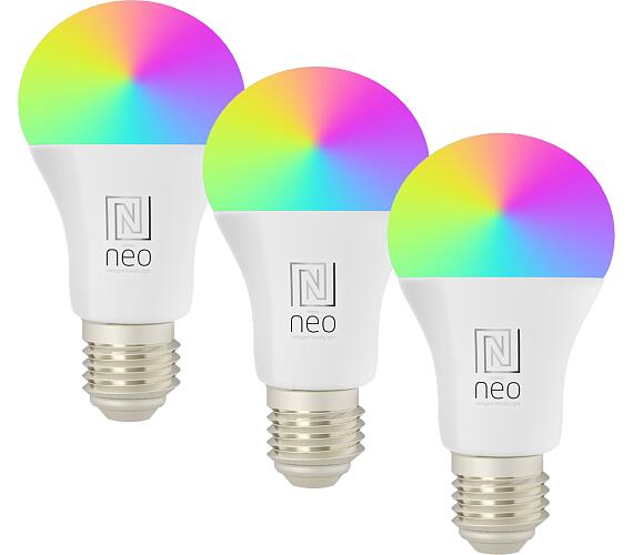 IMMAX NEO LITE 3x Smart žárovka LED E27 9W RGB+CCT barevná a bílá,stmívatelná