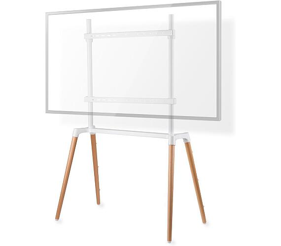 Podlahový TV Stojan | 60 - 75 " | 40 kg | Skandinávské Provedení | Protiskluzový popruh | Snap-lock | Hliník / Ocel | Bílá + DOPRAVA ZDARMA