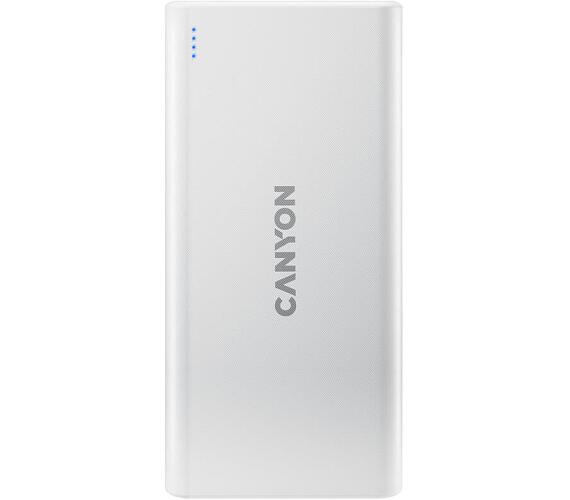 Canyon powerbanka PB-106W,10000mAh Li-poly,Input 5V/2A (Micro-USB/USB-C),Output 5V/2.1A (2xUSB-A),bílá (CNE-CPB1006W)