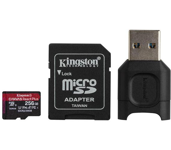 Kingston 256GB microSDXC React Plus SDCR2 + Adapter + MLPM čtečka (MLPMR2/256GB) + DOPRAVA ZDARMA