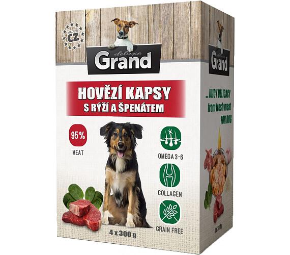 Grand kaps. deluxe pes hovězí s rýží a špenát. 4x300g